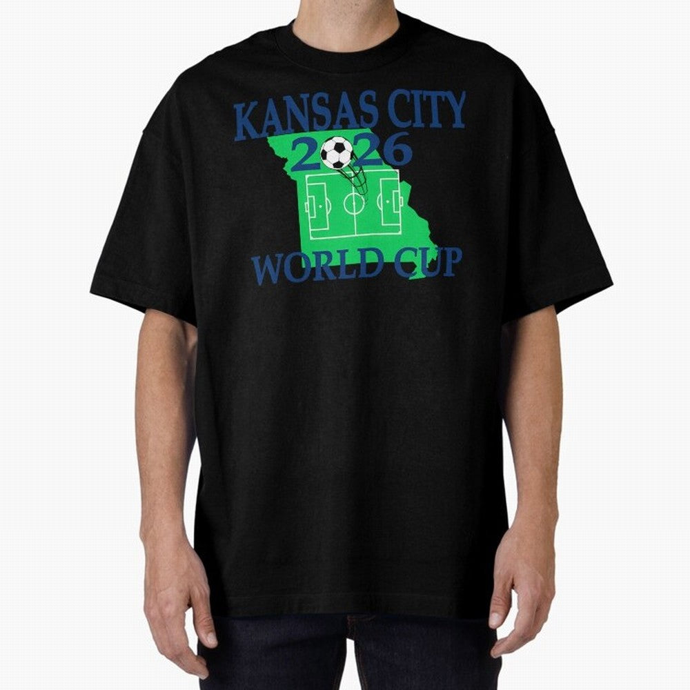 Kansas City 2026 world cup Oversized T-Shirt Feel the Trophy Chase of FIFA World Cup 2026 USA Canada Mexico Inspired by Messi, Portugal, Spain and Germany Energy, Retro Football Energy, Iconic Rivalries, Trophy Chase Drama and Stadium Atmosphere;