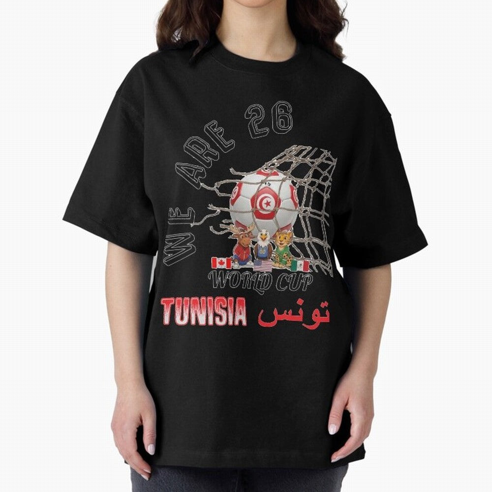 World cup 26 - Tunisia Oversized T-Shirt Remember the FIFA World Cup 2026 Journey through Messi, Neymar and Mbappe Highlights, Netherlands Pride, Retro Football Energy, Iconic Rivalries, Trophy Chase Drama and Stadium Atmosphere; Made for Die Hard