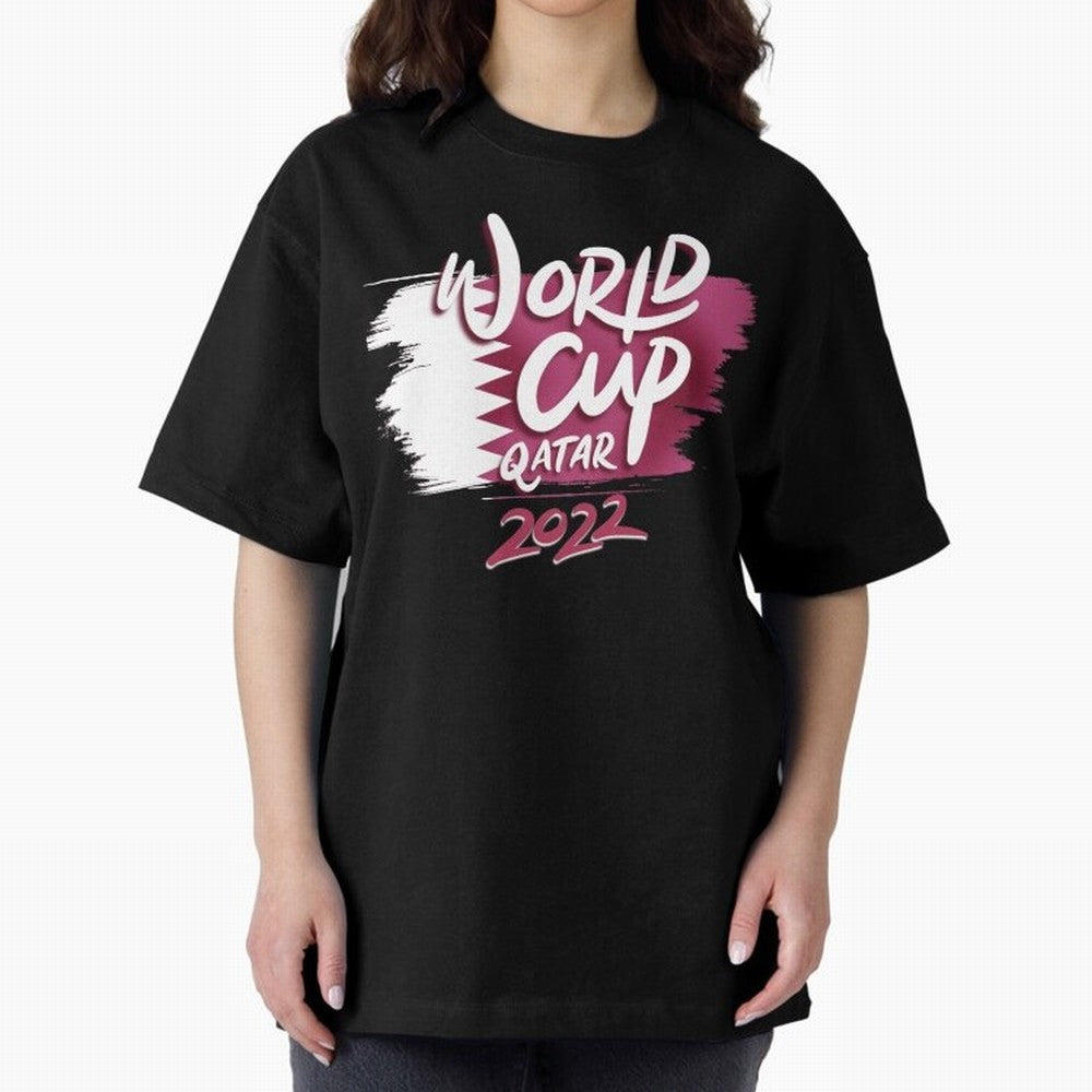 Qatar 2022 Oversized T-Shirt Bring World Football Passion into Match Day Hype around FIFA World Cup 2026, Mbappe and Neymar, Spain, Game Day Rituals, Football Legends, Country Pride and the Road to the Final; Made for Die Hard Supporters, Soccer