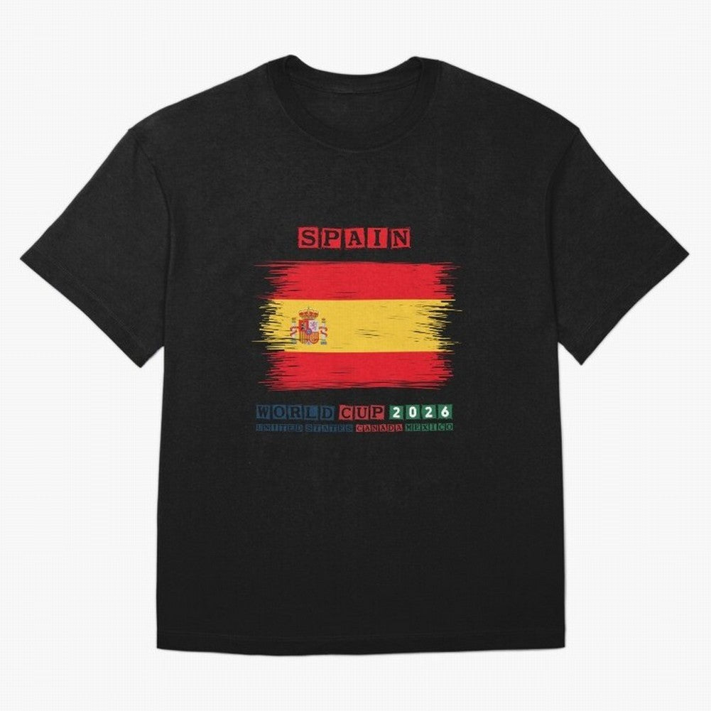 SPAIN WORLD CUP 2026 Oversized T-Shirt Unlock FIFA World Cup 2026 USA Canada Mexico with Cristiano Ronaldo, Argentina, France and Brazil Energy, Stadium Chants, National Pride, Trophy Dreams and Unforgettable Football Memories; Made for Collectors