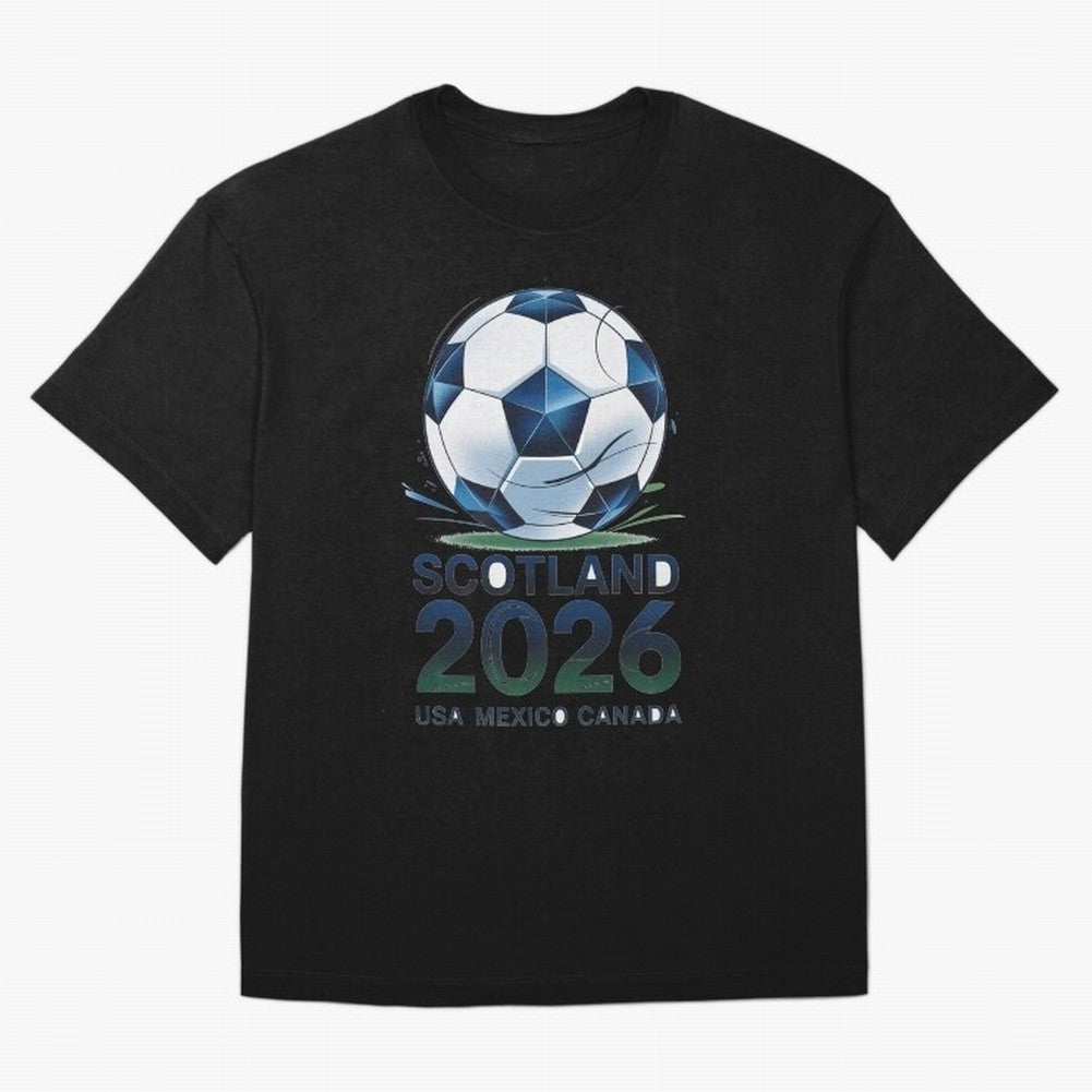 Scotland Soccer Football Design 2026 Oversized T-Shirt Support Global Football Passion for FIFA World Cup 2026 USA Canada Mexico, Built around CR7 and Messi, England, France and Netherlands, Worldwide Fan Energy, Dramatic Goals, Stadium Lights and