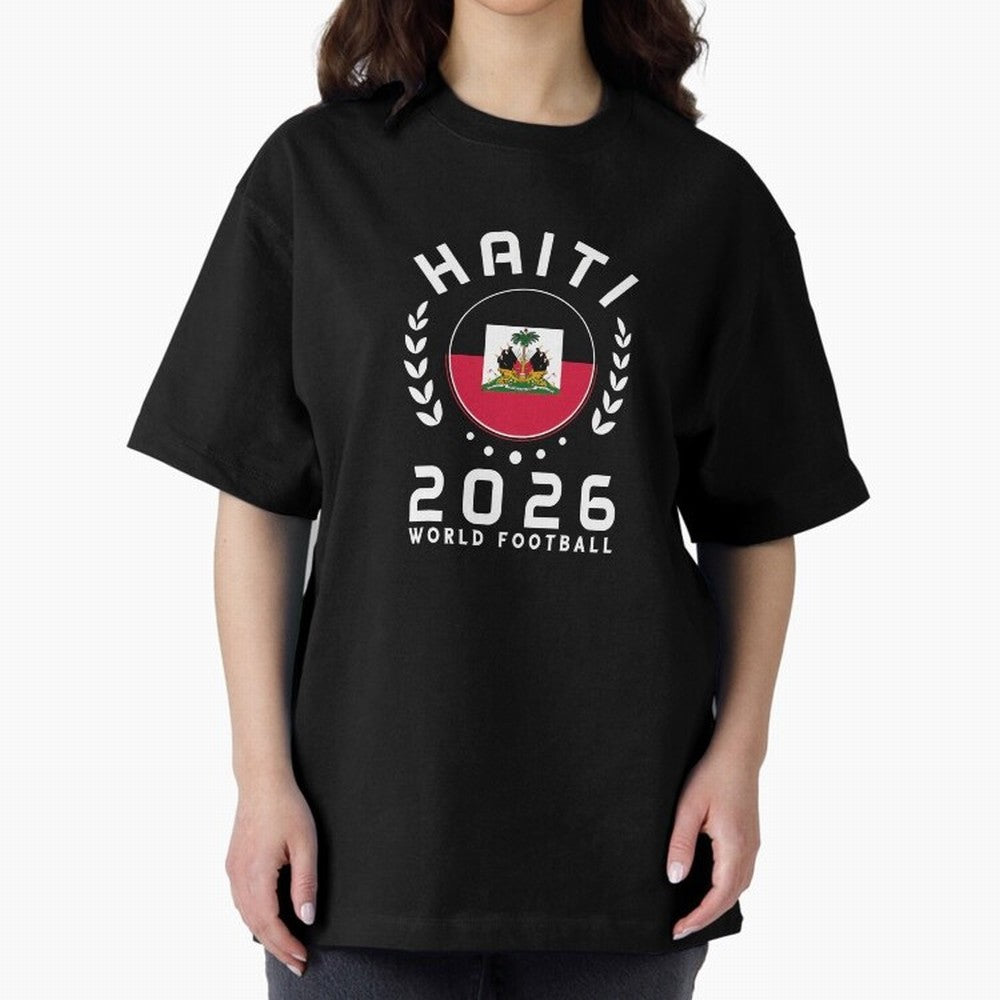 World Cup 2026 Haiti Football Fan Haitian Supporter T-Shirt_84687246 Oversized T-Shirt Keep Football History Alive during Global Football Passion for FIFA World Cup 2026 Group Stage, Built around Messi, Neymar and Mbappe, Netherlands, Supporter