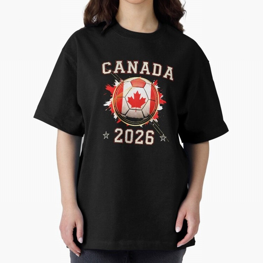 Front Print Canada Soccer World Cup 2026 - Canadian Fan Gift T-Shirt_84561562 Oversized T-Shirt Unlock the FIFA World Cup 2026 Group Stage Journey through Mbappe and Neymar Highlights, Brazil Pride, Stadium Chants, National Pride, Trophy Dreams and