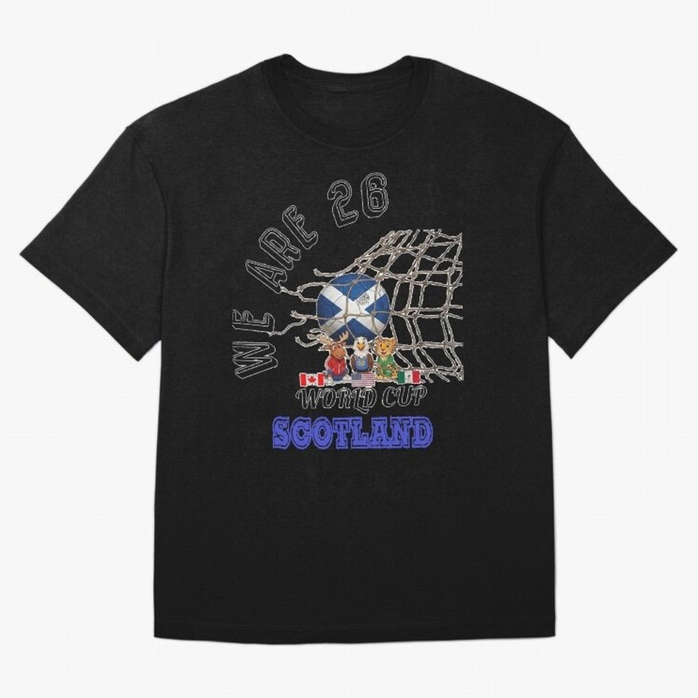 World cup 26 - Scotland Oversized T-Shirt Build FIFA World Cup 2026 USA Canada Mexico for Fans of Neymar, Haaland and Cristiano Ronaldo and Portugal, Spain and Germany, Bringing Championship Spirit, Famous Goals, Roaring Crowds and International