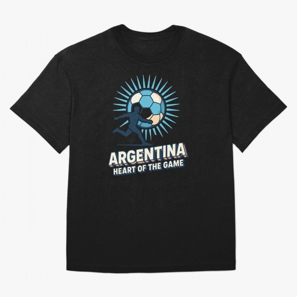 Argentina Heart of the Game ¨C Retro Soccer Fan Design Oversized T-Shirt Make Game Day About Match Day Hype around FIFA World Cup 2026 USA Canada Mexico, Cristiano Ronaldo, Spain and Netherlands, Football History, Final Match Energy, Crowd Noise