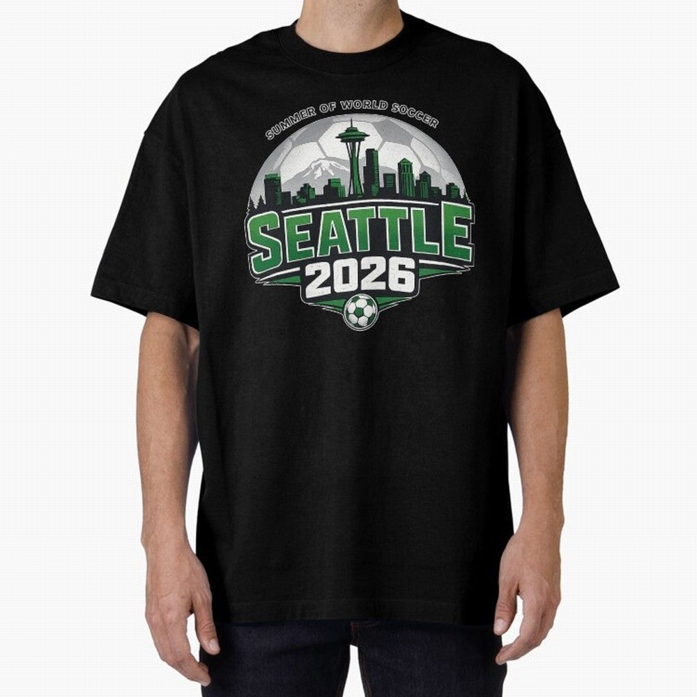 World Soccer Tournament Cup 2026 Seattle Oversized T-Shirt Carry FIFA World Cup 2026 USA Canada Mexico Made for Messi, Neymar and Mbappe, Argentina Energy, Football History, Final Match Energy, Crowd Noise and Once in a Lifetime Moments; Perfect