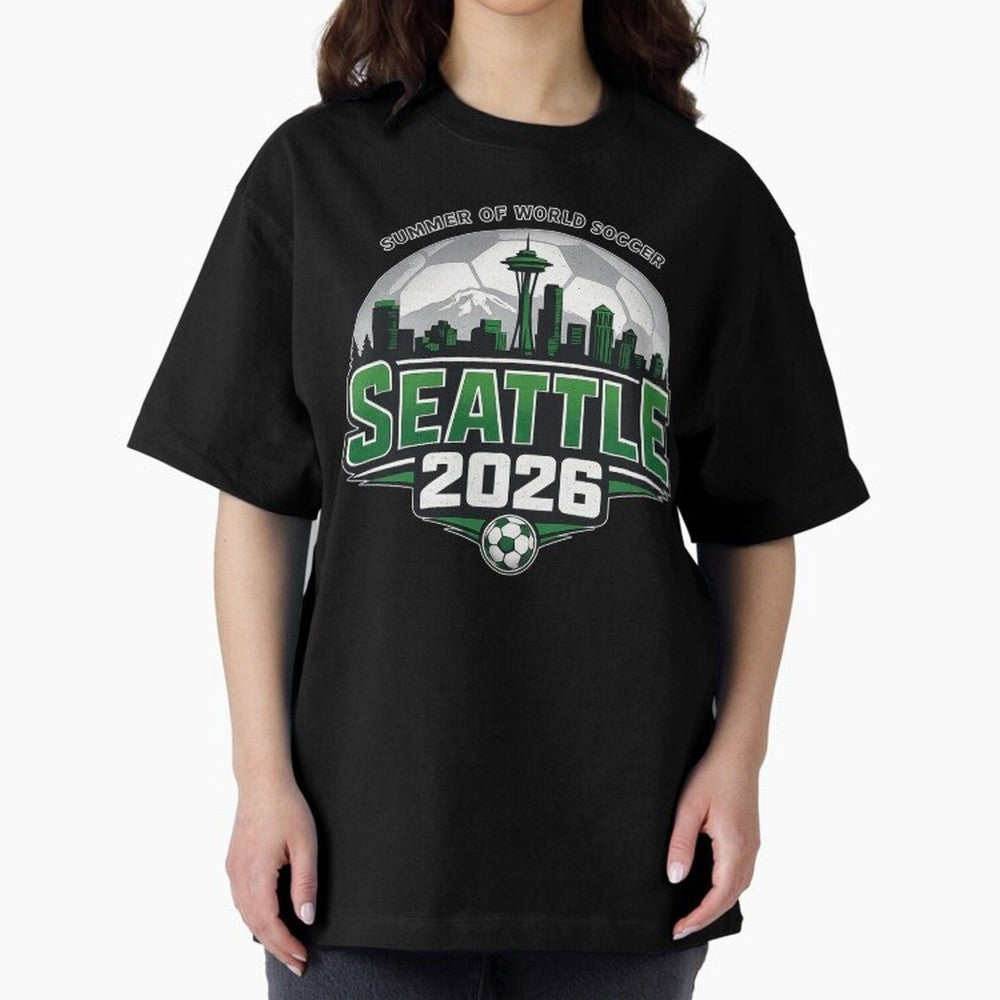 World Soccer Tournament Cup 2026 Seattle Oversized T-Shirt Carry FIFA World Cup 2026 USA Canada Mexico Made for Messi, Neymar and Mbappe, Argentina Energy, Football History, Final Match Energy, Crowd Noise and Once in a Lifetime Moments; Perfect