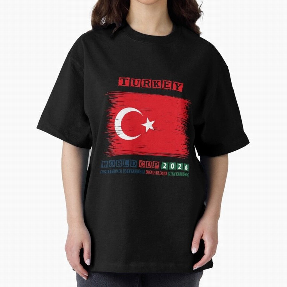 TURKEY WORLD CUP 2026 Oversized T-Shirt Live for the Drama of Match Day Hype around FIFA World Cup 2026 Group Stage, Mbappe, Brazil, Champion Mindset, Group Stage Buzz, Knockout Tension and Passionate Fan Culture; Ideal for Fans Who Follow Messi,