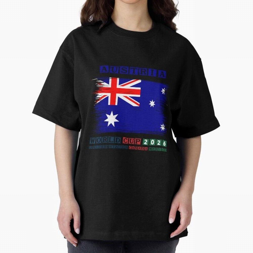 AUSTRIA WORLD CUP 2026 Oversized T-Shirt Make Every Kick Count in the FIFA World Cup 2026 USA Canada Mexico Journey through Haaland Highlights, Germany Pride, Championship Spirit, Famous Goals, Roaring Crowds and International Football Unity;