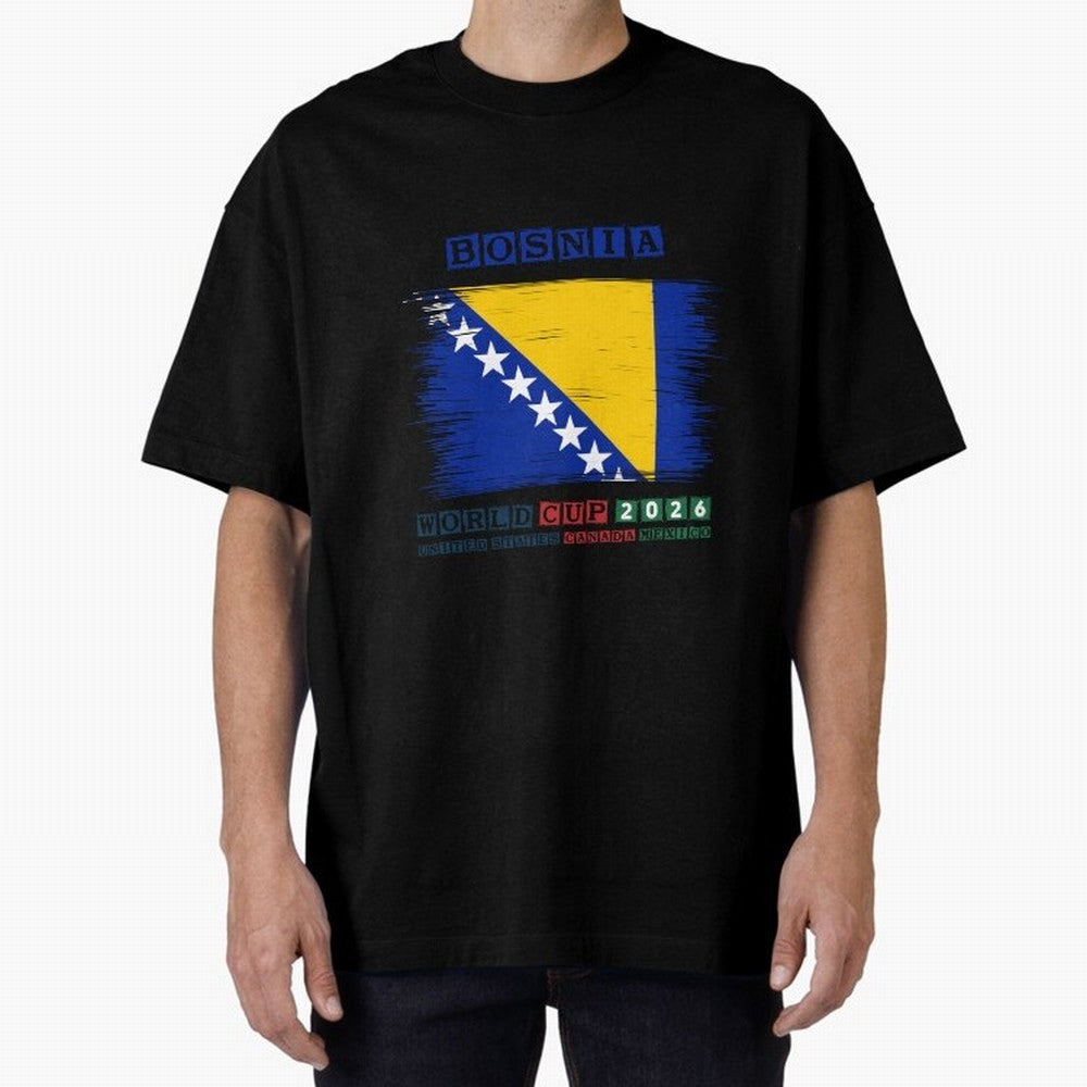 BOSNIA WORLD CUP 2026 Oversized T-Shirt Celebrate Golden Goal Energy in the FIFA World Cup 2026 Group Stage Journey through Cristiano Ronaldo, Haaland and CR7 Highlights, Brazil Pride, Worldwide Fan Energy, Dramatic Goals, Stadium Lights and