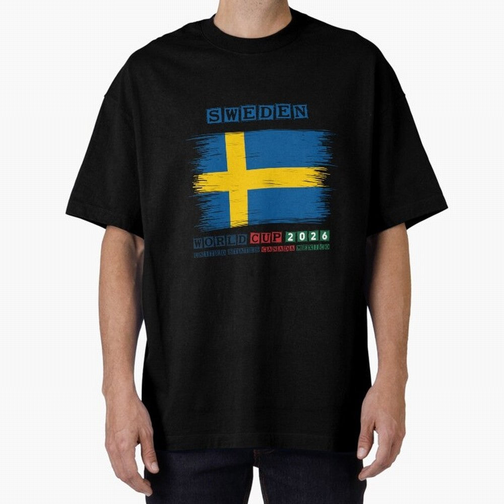 SWEDEN WORLD CUP 2026 Oversized T-Shirt Showcase FIFA World Cup 2026 Spirit, Driven by Argentina and Brazil, Neymar, Haaland and Cristiano Ronaldo, Sports Nostalgia, International Competition, Famous Players and Unforgettable Victories; Made for
