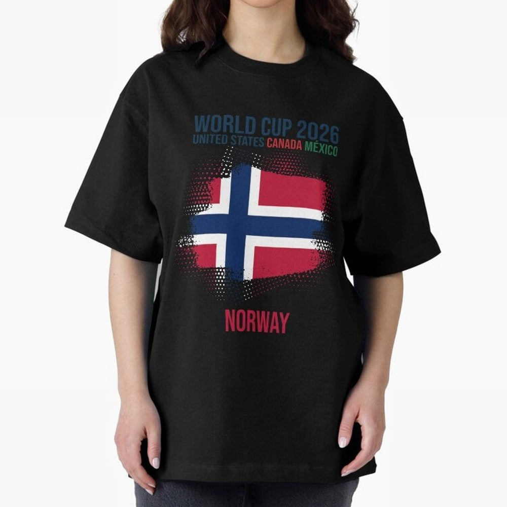NORWAY WORLD CUP 2026 Oversized T-Shirt Bring Home Match Day Hype around FIFA World Cup 2026 USA Canada Mexico, Cristiano Ronaldo, Haaland and CR7, Brazil, Retro Football Energy, Iconic Rivalries, Trophy Chase Drama and Stadium Atmosphere; Ideal