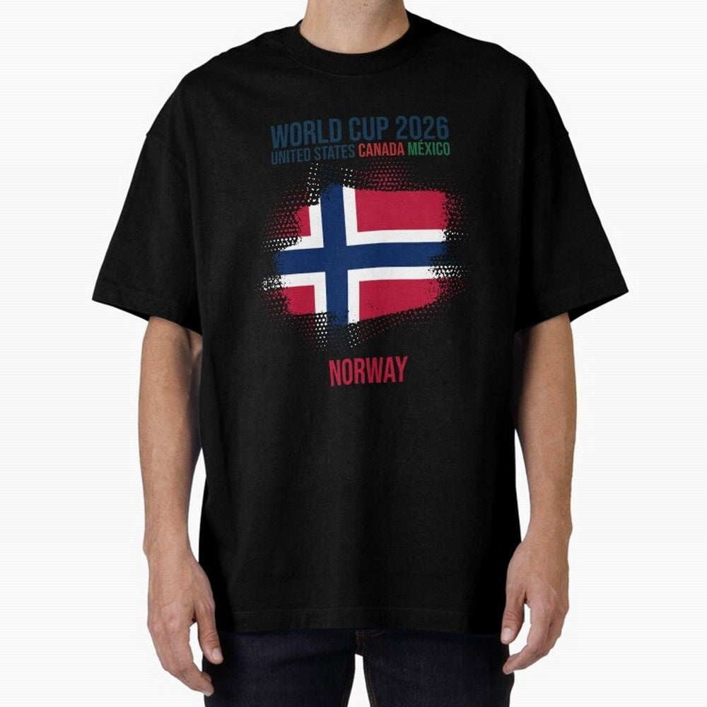 NORWAY WORLD CUP 2026 Oversized T-Shirt Bring Home Match Day Hype around FIFA World Cup 2026 USA Canada Mexico, Cristiano Ronaldo, Haaland and CR7, Brazil, Retro Football Energy, Iconic Rivalries, Trophy Chase Drama and Stadium Atmosphere; Ideal