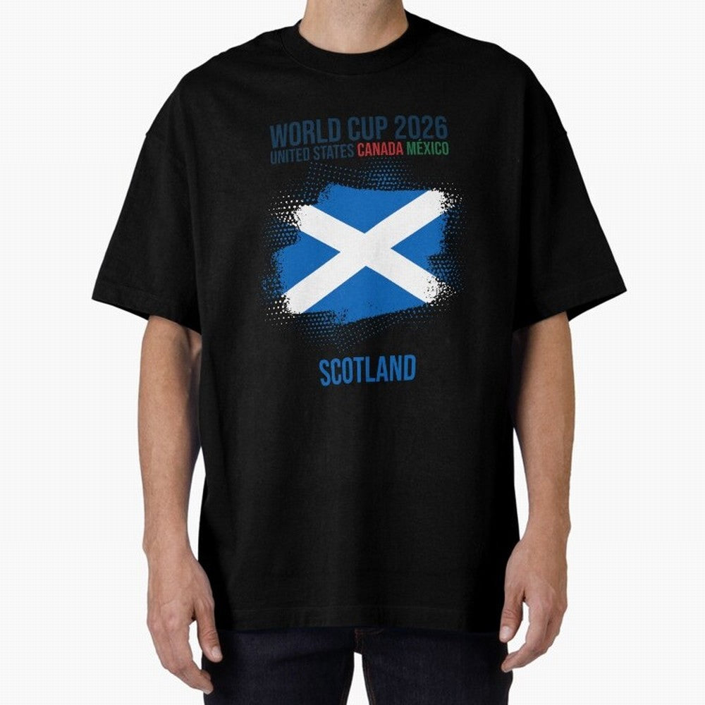 SCOTLAND WORLD CUP 2026 Oversized T-Shirt Upgrade FIFA World Cup 2026 Group Stage Spirit, Driven by Argentina and Brazil, Messi and Cristiano Ronaldo, Classic Soccer Heritage, Championship Pressure, Fan Loyalty and International Pride; Perfect for