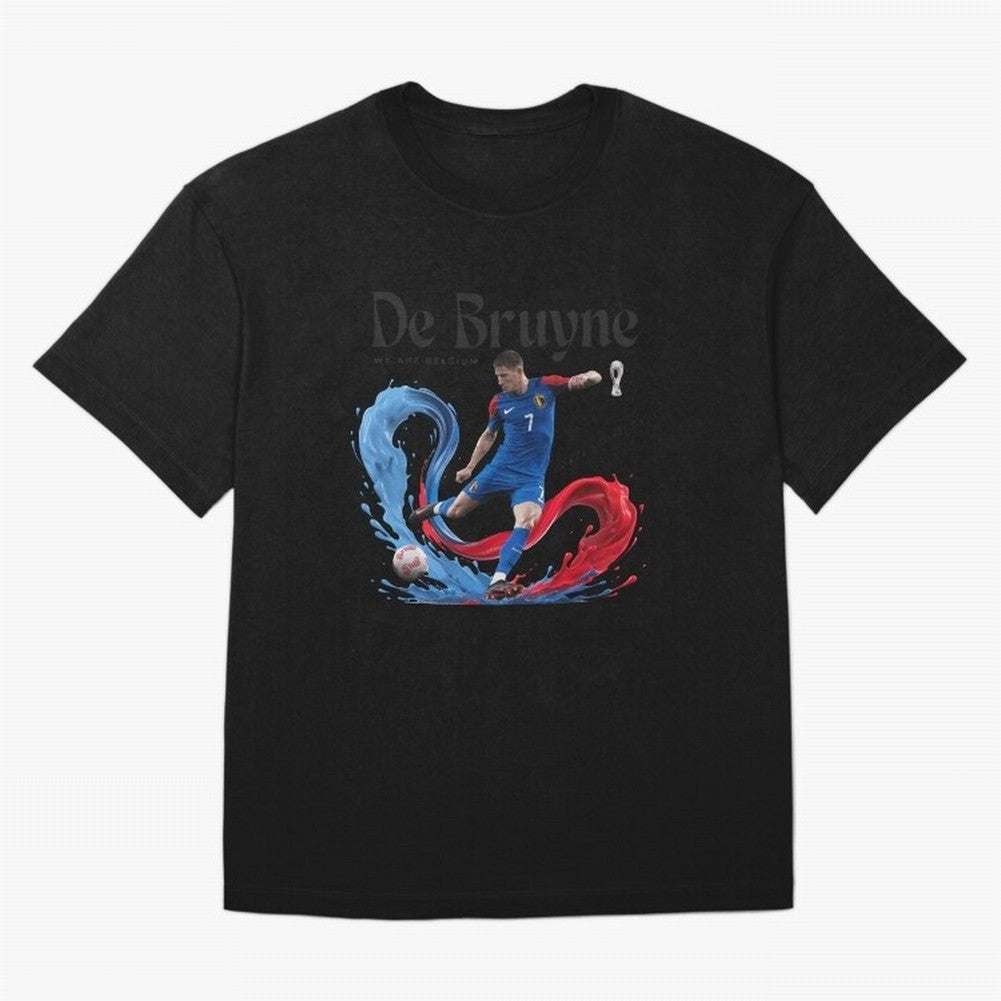 De Bruyne - We are Belgium Oversized T-Shirt Celebrate Fan Culture around Match Day Hype around FIFA World Cup 2026 USA Canada Mexico, Haaland and Mbappe, England, Game Day Rituals, Football Legends, Country Pride and the Road to the Final; Made