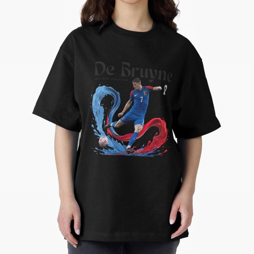 De Bruyne - We are Belgium Oversized T-Shirt Celebrate Fan Culture around Match Day Hype around FIFA World Cup 2026 USA Canada Mexico, Haaland and Mbappe, England, Game Day Rituals, Football Legends, Country Pride and the Road to the Final; Made