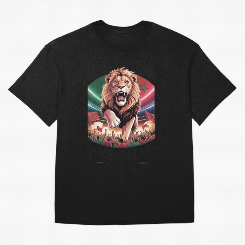 Morocco Football - One Nation, One Roar Oversized T-Shirt Follow the Final Road of the FIFA World Cup 2026 Group Stage Journey through Mbappe Highlights, England and Germany Pride, Classic Soccer Heritage, Championship Pressure, Fan Loyalty and