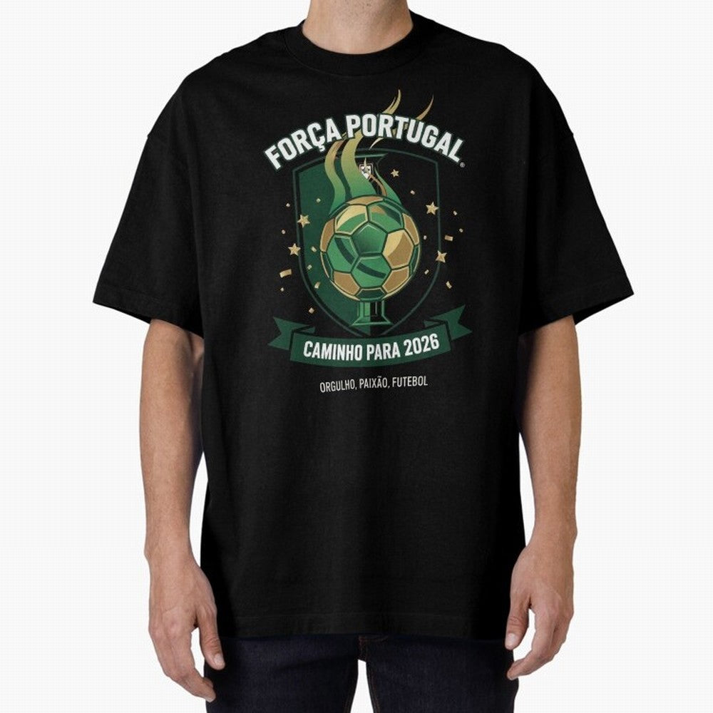 Portugal World Cup 2026 Fan Art Oversized T-Shirt Honor the Beautiful Game during FIFA World Cup 2026 USA Canada Mexico Spirit, Filled with Brazil, Portugal and Argentina, Haaland, Retro Football Energy, Iconic Rivalries, Trophy Chase Drama and