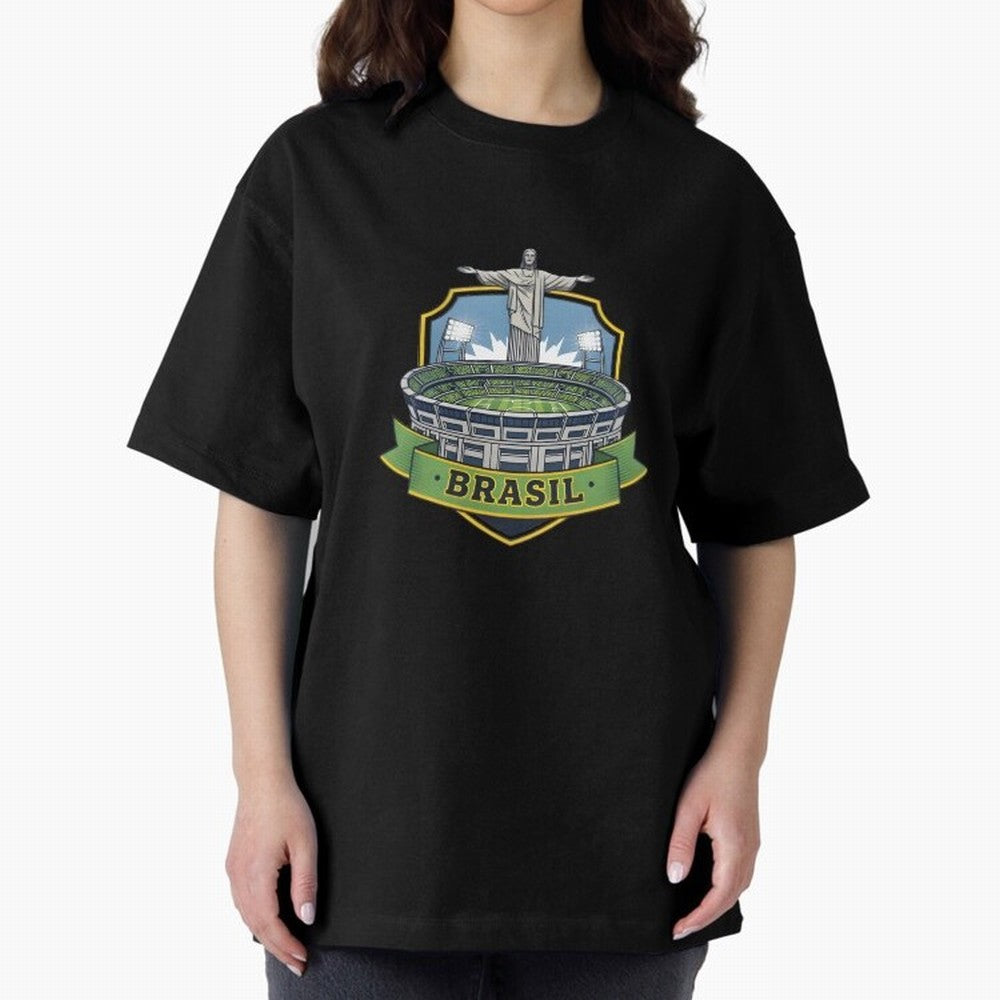 Brazil - World Cup 2026 Oversized T-Shirt Carry the Dream of Match Day Hype around FIFA World Cup 2026 USA Canada Mexico, Cristiano Ronaldo, Spain and Netherlands, Champion Mindset, Group Stage Buzz, Knockout Tension and Passionate Fan Culture;
