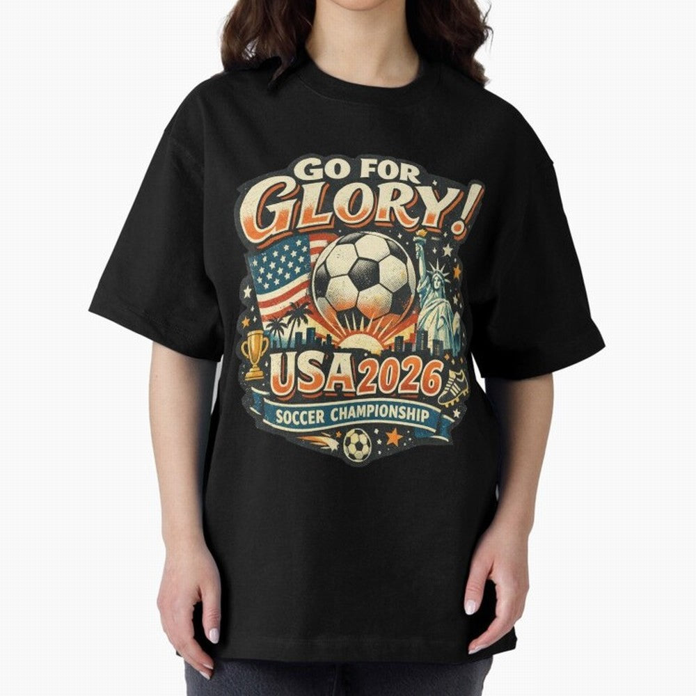 Soccer USA Oversized T-Shirt Enjoy FIFA World Cup 2026 Group Stage Spirit, Celebrating France, Cristiano Ronaldo, Haaland and CR7, Soccer Culture, Superstar Moments, National Team Dreams and Competitive Fire; Perfect for Fans, Collectors, Family