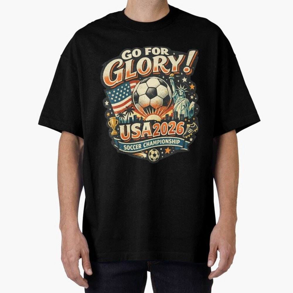 Soccer USA Oversized T-Shirt Enjoy FIFA World Cup 2026 Group Stage Spirit, Celebrating France, Cristiano Ronaldo, Haaland and CR7, Soccer Culture, Superstar Moments, National Team Dreams and Competitive Fire; Perfect for Fans, Collectors, Family