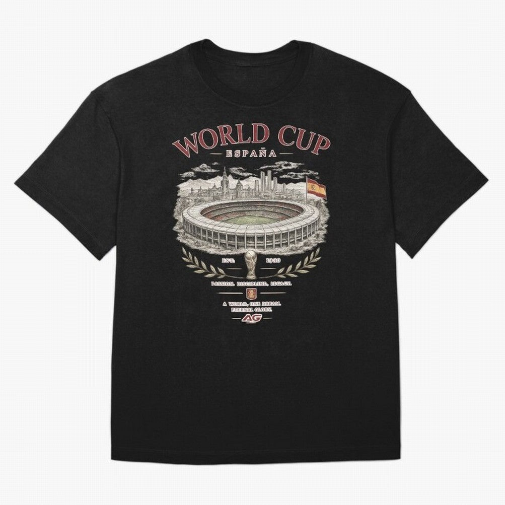 Spain World Cup Vintage Streetwear Oversized T-Shirt Support the Legends of FIFA World Cup 2026 USA Canada Mexico Inspired by Messi, Neymar and Mbappe, Argentina, France and Brazil Energy, Football History, Final Match Energy, Crowd Noise and Once