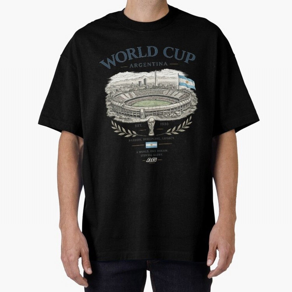 Argentina World Cup Vintage Streetwear Oversized T-Shirt Carry Match Day Hype around FIFA World Cup 2026 USA Canada Mexico, Messi, Neymar and Mbappe, Spain and Netherlands, Fan Favorite Moments, National Team Passion, Big Match Drama and Soccer