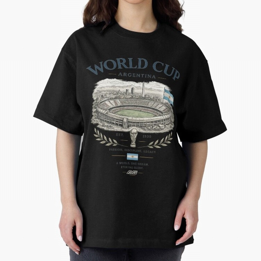 Argentina World Cup Vintage Streetwear Oversized T-Shirt Carry Match Day Hype around FIFA World Cup 2026 USA Canada Mexico, Messi, Neymar and Mbappe, Spain and Netherlands, Fan Favorite Moments, National Team Passion, Big Match Drama and Soccer