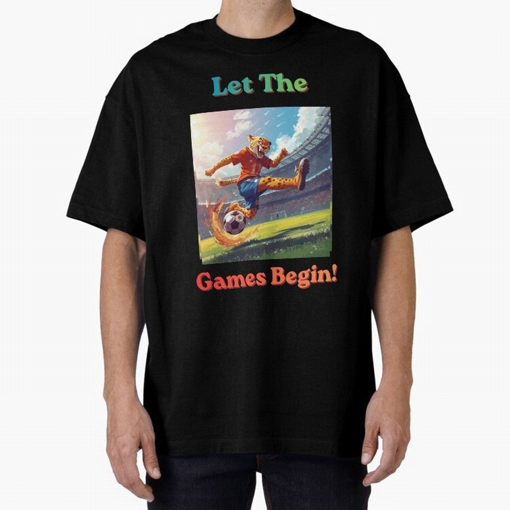 Let The Games Begin ¨C World Cup Soccer 2026 Oversized T-Shirt Make Your Look Match FIFA World Cup 2026 Spirit, with England, France and Netherlands, Mbappe, Vintage Soccer Flavor, Modern Football Stars, National Flags and Final Night Emotion; Made