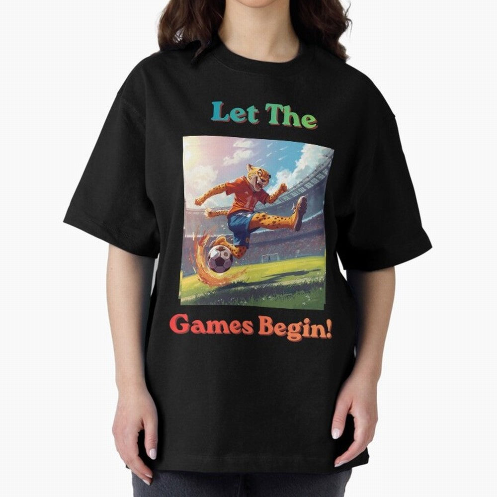 Let The Games Begin ¨C World Cup Soccer 2026 Oversized T-Shirt Make Your Look Match FIFA World Cup 2026 Spirit, with England, France and Netherlands, Mbappe, Vintage Soccer Flavor, Modern Football Stars, National Flags and Final Night Emotion; Made