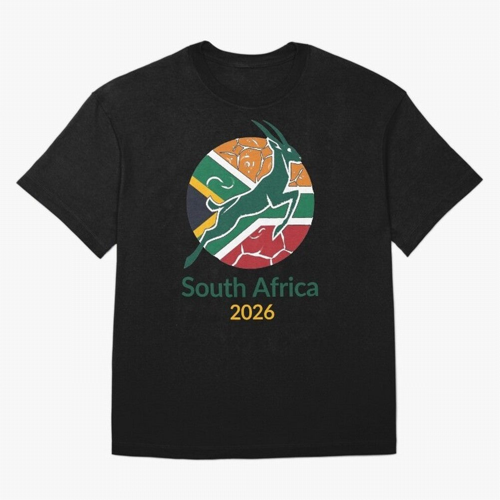 South Africa 2026 Oversized T-Shirt Cheer for the FIFA World Cup 2026 Journey through CR7 and Messi Highlights, Argentina Pride, Sports Nostalgia, International Competition, Famous Players and Unforgettable Victories; Perfect for People Who Love
