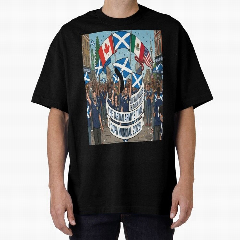 Scotland World Cup 2026 Oversized T-Shirt Experience the Global Stage of FIFA World Cup 2026 Group Stage with Messi, Spain and Netherlands Energy, Football Festival Excitement, Trophy Ambitions, Country Rivalries and Star Player Buzz; Made for Die