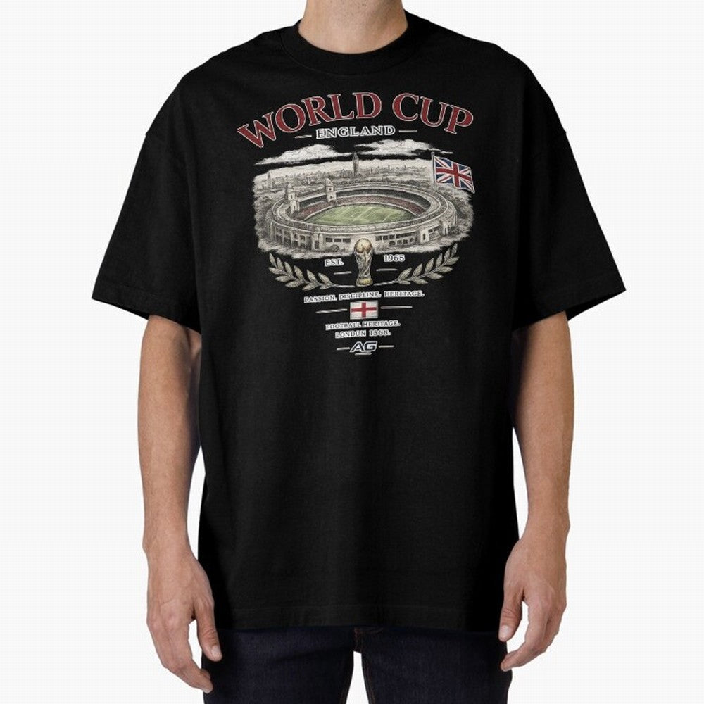 England World Cup Wembley Streetwear Oversized T-Shirt Show Your Love for FIFA World Cup 2026 Group Stage Featuring Cristiano Ronaldo, Argentina, France and Brazil Energy, Sports Nostalgia, International Competition, Famous Players and