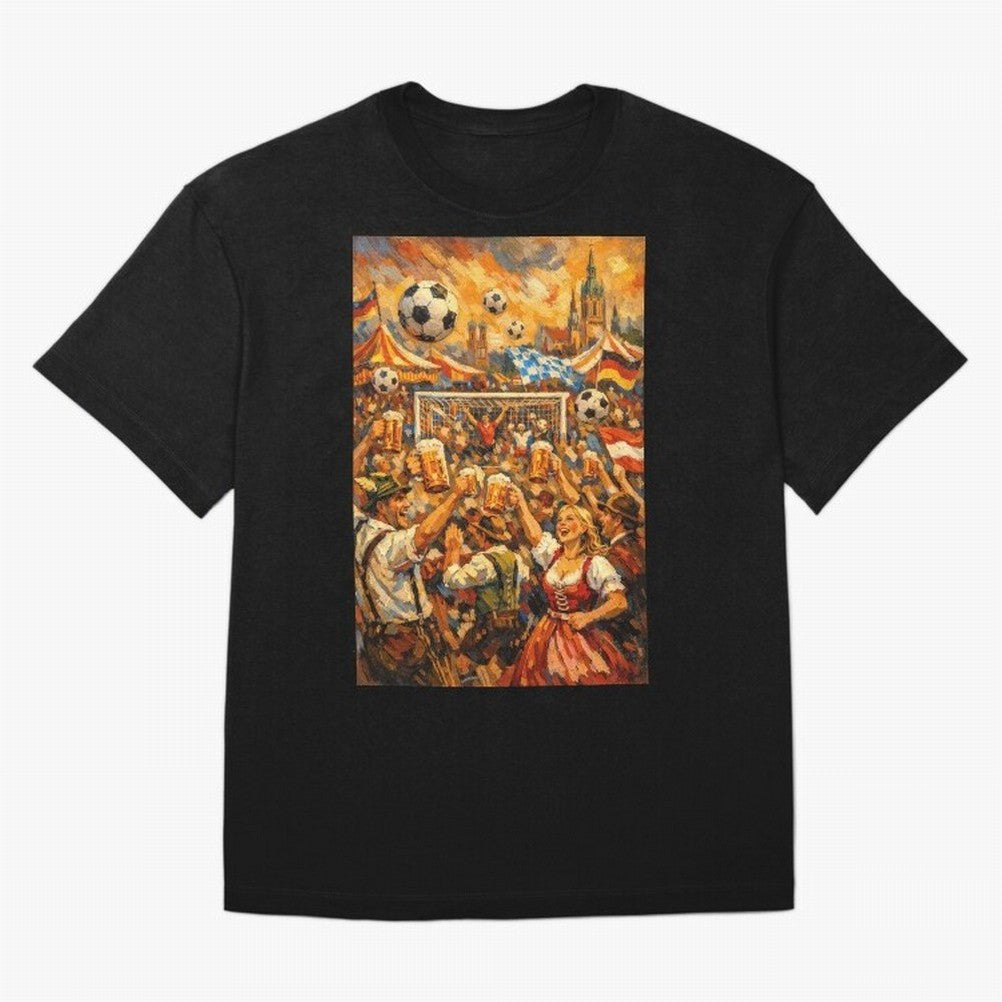 Festival Celebration with Soccer and Beer Oversized T-Shirt Join the Global Buzz around FIFA World Cup 2026 Group Stage Spirit, Driven by Argentina, Mbappe and Neymar, Retro Football Energy, Iconic Rivalries, Trophy Chase Drama and Stadium
