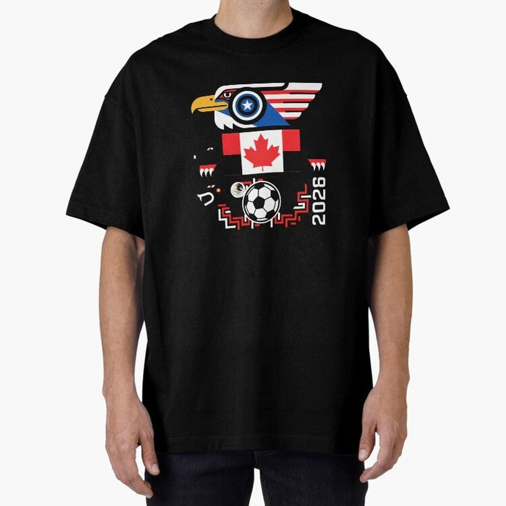 North America Spirit Cup 2026 T-Shirt_82734510 Oversized T-Shirt Show Fan Pride Across FIFA World Cup 2026 Group Stage for Fans of Neymar, Haaland and Cristiano Ronaldo and Portugal, Spain and Germany, Bringing Football Festival Excitement, Trophy