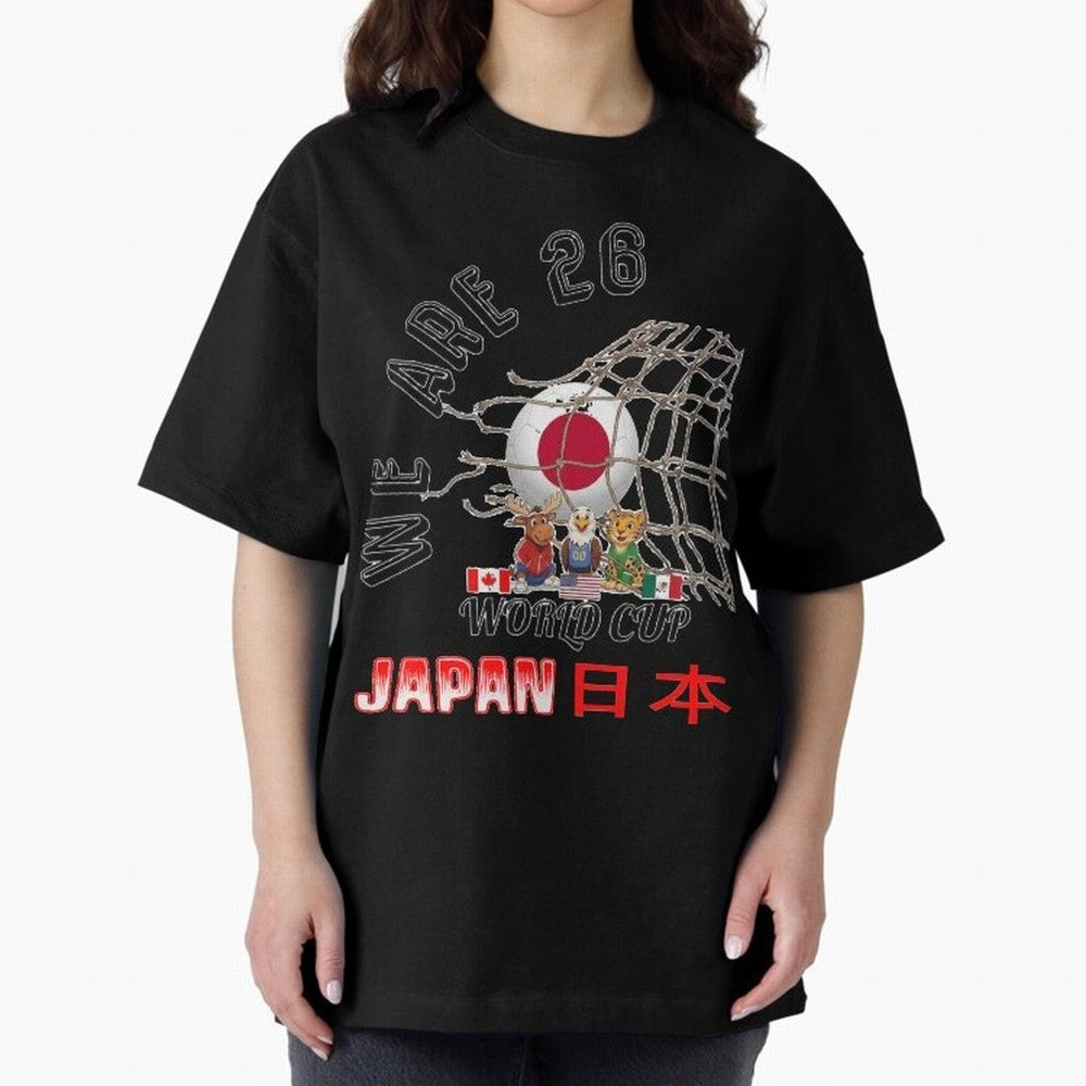 World cup 26 - Japan Oversized T-Shirt Bring Global Tournament Vibes to Global Football Passion for FIFA World Cup 2026 Group Stage, Celebrating Cristiano Ronaldo, Haaland and CR7, England and Germany, Football Passion, Legendary Performances,