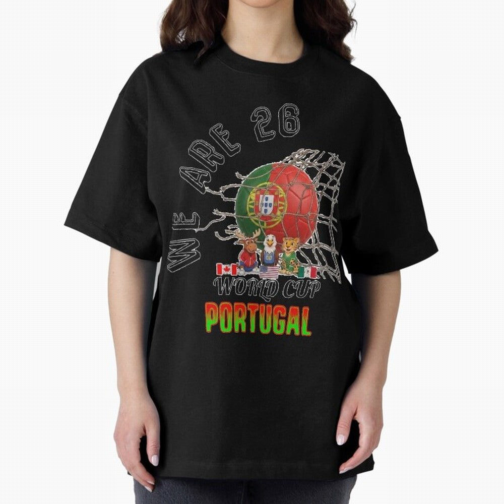 World cup 26 - Portugal Oversized T-Shirt Stand with FIFA World Cup 2026 Spirit, Driven by Germany, Messi, Retro Football Energy, Iconic Rivalries, Trophy Chase Drama and Stadium Atmosphere; Ideal for Fans Who Follow Messi, Cristiano Ronaldo, CR7,