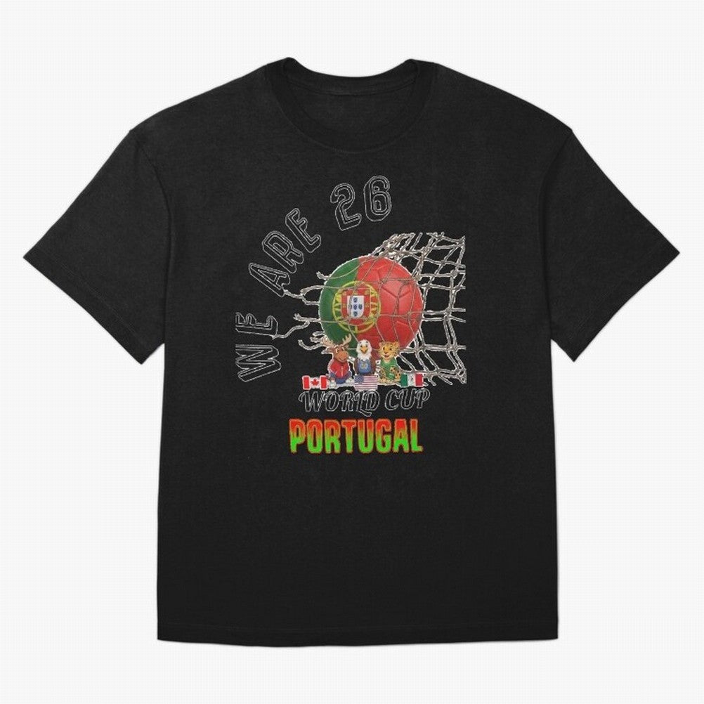 World cup 26 - Portugal Oversized T-Shirt Stand with FIFA World Cup 2026 Spirit, Driven by Germany, Messi, Retro Football Energy, Iconic Rivalries, Trophy Chase Drama and Stadium Atmosphere; Ideal for Fans Who Follow Messi, Cristiano Ronaldo, CR7,