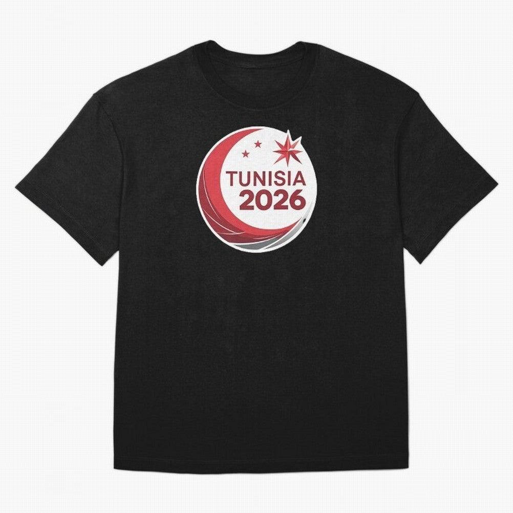 Tunisia 2026 Oversized T-Shirt Celebrate National Team Dreams in FIFA World Cup 2026 Group Stage Spirit, Highlighting Argentina and Brazil, Cristiano Ronaldo, Championship Spirit, Famous Goals, Roaring Crowds and International Football Unity;