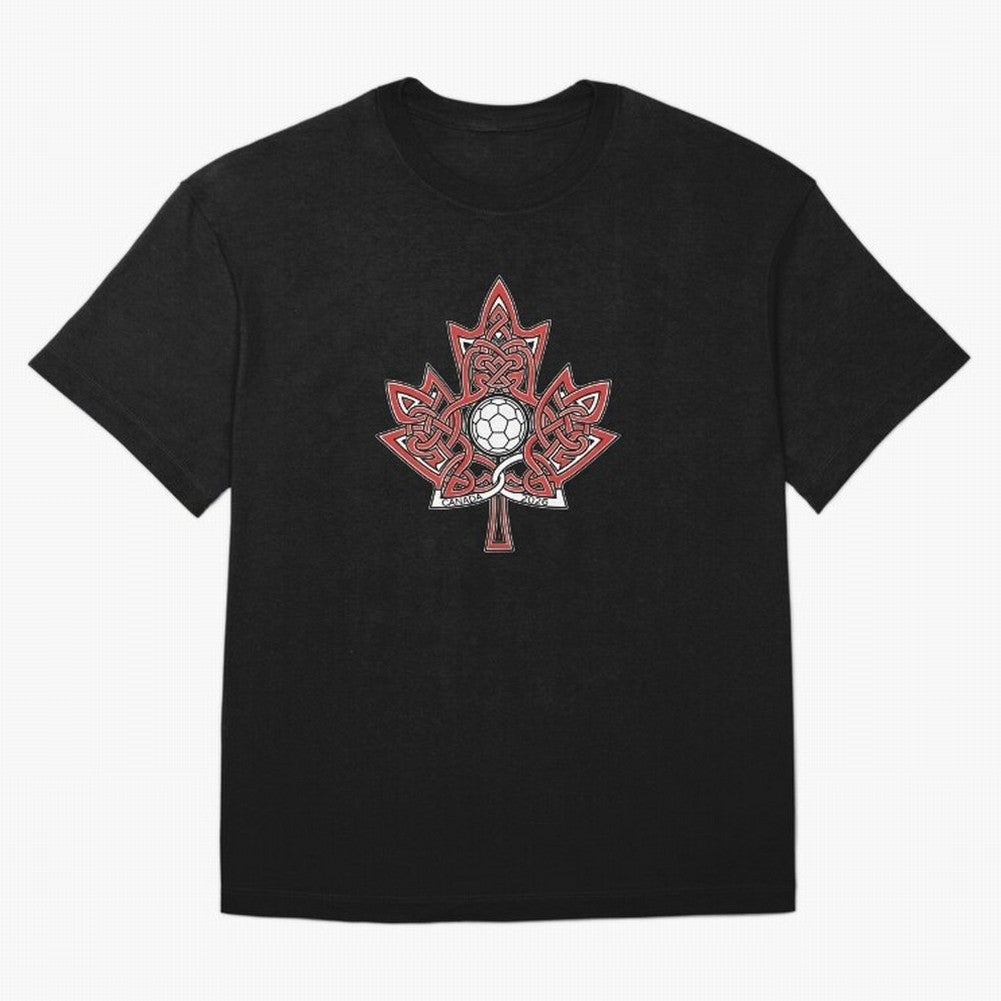 Interwoven Maple Leaf Canada Soccer 2026 T-Shirt_83135197 Oversized T-Shirt Bring Retro Soccer Energy to Global Football Passion for FIFA World Cup 2026, Made for Haaland and Mbappe, France, Sports Nostalgia, International Competition, Famous