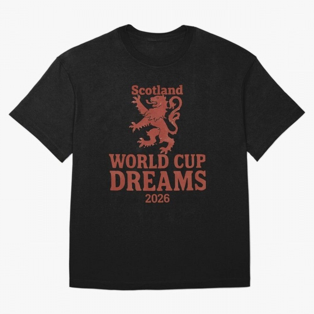 Scotland World Cup Dreams 2026 Oversized T-Shirt Honor Global Football Passion for FIFA World Cup 2026 Group Stage, Driven by Messi, Neymar and Mbappe, France and Portugal, Football Festival Excitement, Trophy Ambitions, Country Rivalries and Star