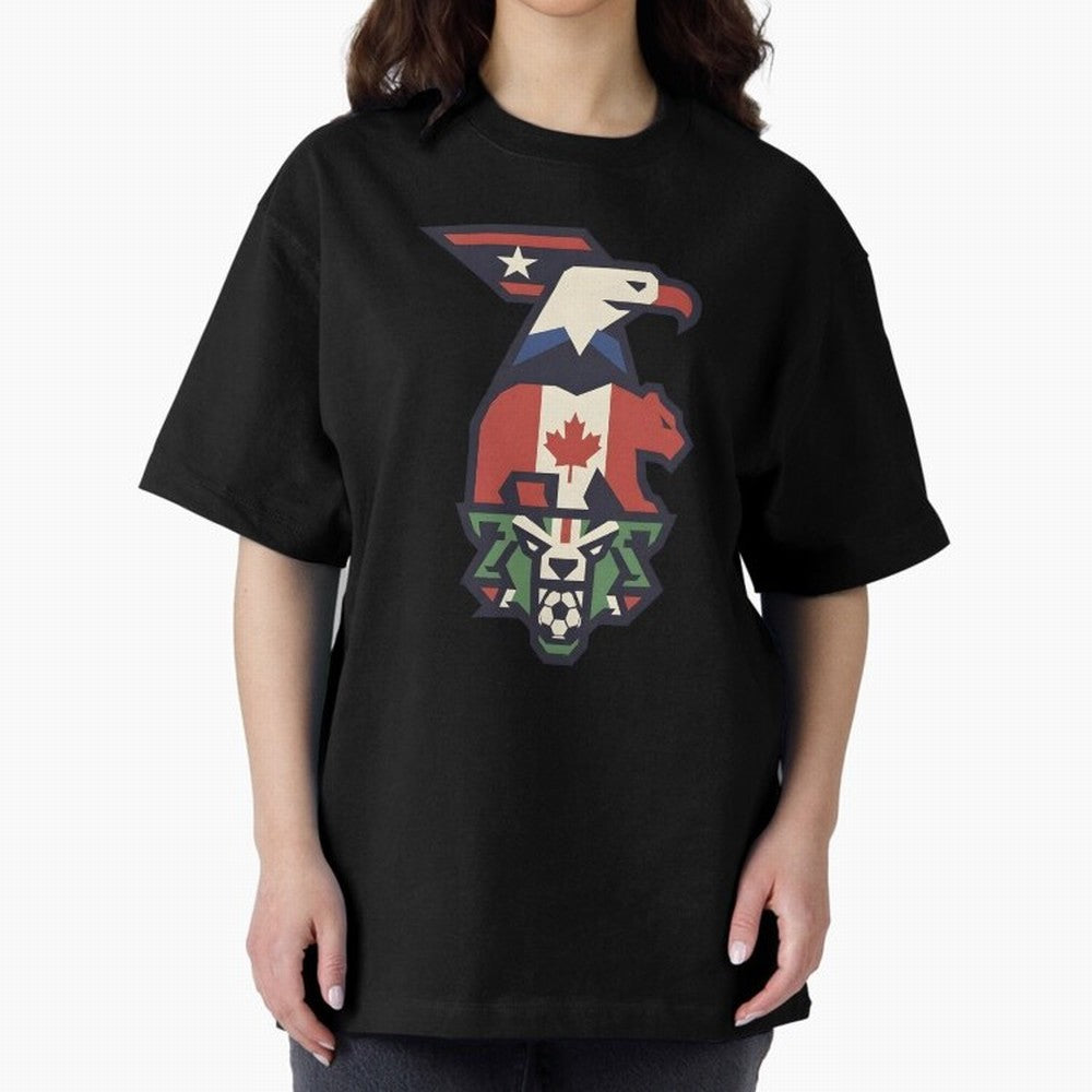 USA Canada Mexico World Cup 2026 Host Nations Oversized T-Shirt Keep Football History Alive during Match Day Hype around FIFA World Cup 2026 Group Stage, Neymar, Brazil, Portugal and Argentina, Football Festival Excitement, Trophy Ambitions,