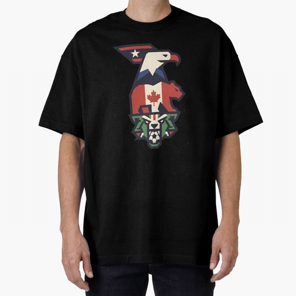 USA Canada Mexico World Cup 2026 Host Nations Oversized T-Shirt Keep Football History Alive during Match Day Hype around FIFA World Cup 2026 Group Stage, Neymar, Brazil, Portugal and Argentina, Football Festival Excitement, Trophy Ambitions,