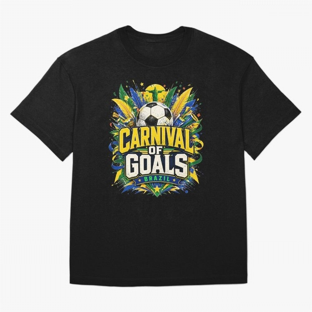 Carnival of Goals Brazil World Cup 2026 tshirt Oversized T-Shirt Feel the Trophy Chase of FIFA World Cup 2026 Spirit, Centered on Brazil, Portugal and Argentina, Neymar, Stadium Memories, Football Loyalty, International Chants and Championship