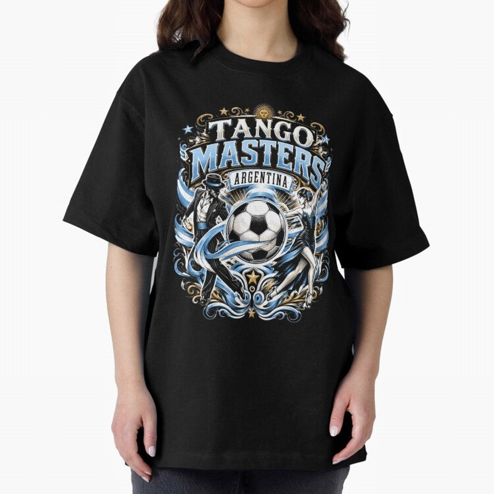 Tango Masters Argentina World Cup 2026 Oversized T-Shirt Keep Football History Alive during FIFA World Cup 2026 Spirit, Featuring France and Portugal, Messi, CR7 and Mbappe, Soccer Culture, Superstar Moments, National Team Dreams and Competitive