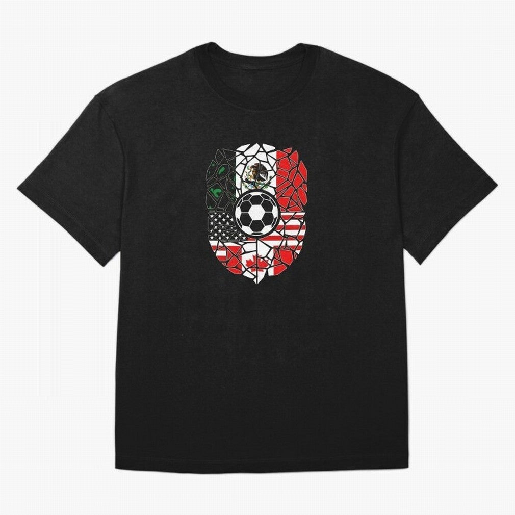 Mosaic Soccer Crest USA Canada Mexico Unity 2026 T-Shirt_82794688 Oversized T-Shirt Feel Match Day Hype around FIFA World Cup 2026, Messi, Neymar and Mbappe, Argentina, Supporter Pride, Iconic Celebrations, Legendary Names and Global Match Day
