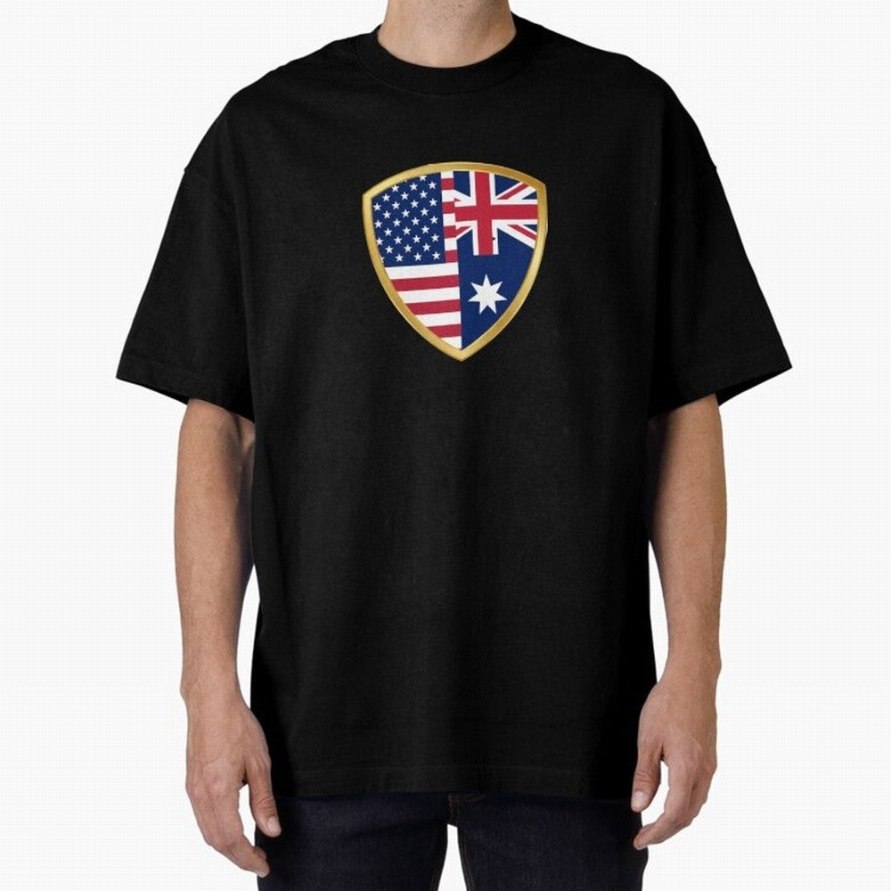 FIFA World Cup - USA v Australia Oversized T-Shirt Bring a Champion Mindset to FIFA World Cup 2026 Group Stage for Fans of Cristiano Ronaldo and Brazil, Portugal and Argentina, Bringing Football Festival Excitement, Trophy Ambitions, Country