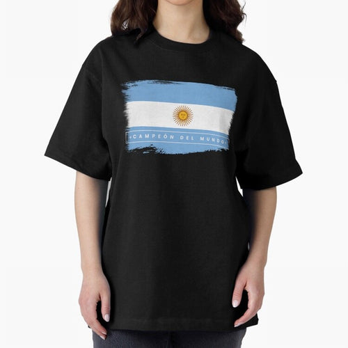 Argentina Campe¨®n del Mundo Oversized T-Shirt Represent FIFA World Cup 2026 USA Canada Mexico Spirit, with Portugal, Messi, Football Passion, Legendary Performances, Festival Vibes and Supporter Community; Perfect for Fans, Collectors, Family