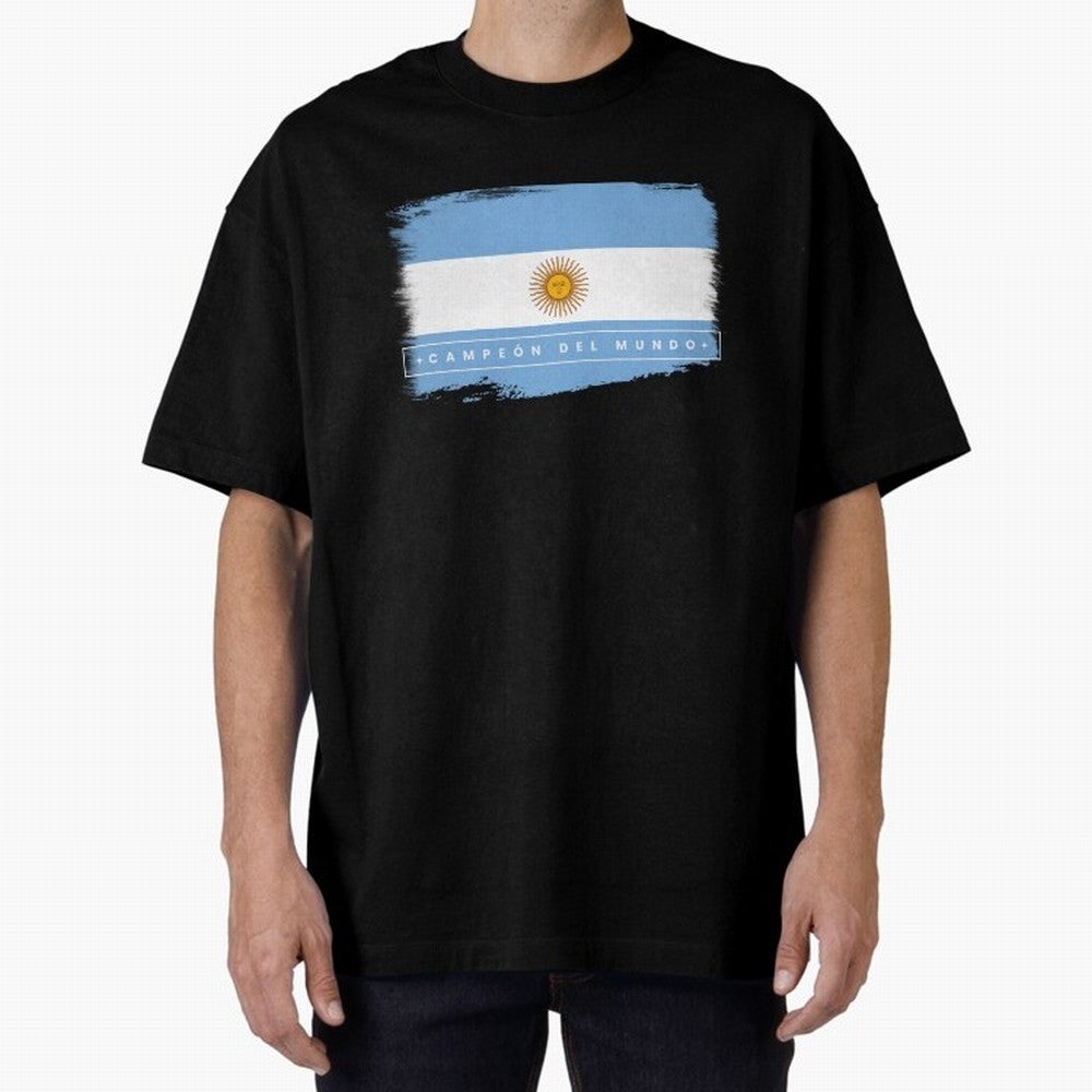 Argentina Campe¨®n del Mundo Oversized T-Shirt Represent FIFA World Cup 2026 USA Canada Mexico Spirit, with Portugal, Messi, Football Passion, Legendary Performances, Festival Vibes and Supporter Community; Perfect for Fans, Collectors, Family