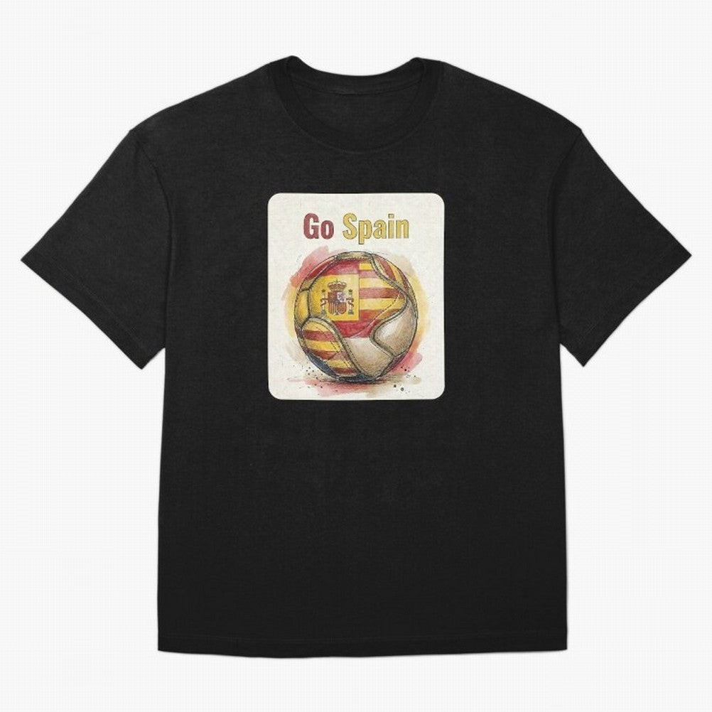 Go Spain Soccer Ball Flag | Canadian Football Fan Graphic Tee Oversized T-Shirt Back Your Heroes with FIFA World Cup 2026 Inspired by Messi, CR7 and Mbappe, Portugal, Spain and Germany Energy, Global Supporter Spirit, Legendary Goals, National